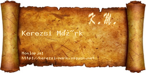 Kerezsi Márk névjegykártya